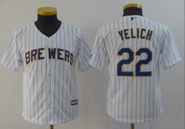 Milwaukee Brewers Christian Yelich Majestic White/Royal Alternate Official Cool Base Player Jersey