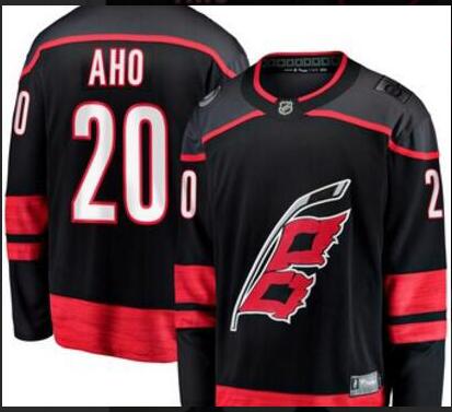 Men's Carolina Hurricanes Sebastian Aho 20# Fanatics Branded Black Alternate Premier Breakaway Player Jersey