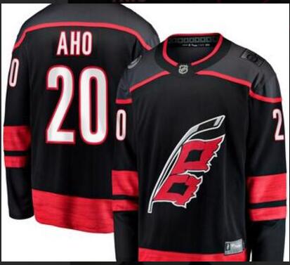 Men's Carolina Hurricanes Sebastian Aho 20# Fanatics Branded Black Alternate Premier Breakaway Player Jersey