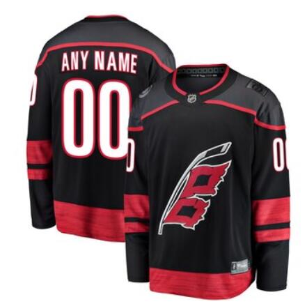 Men's Carolina Hurricanes Fanatics Branded Black Custom Jersey With Any name and No.
