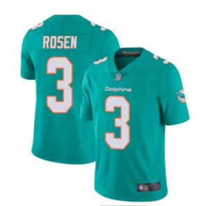 Dolphins #3 Josh Rosen Aqua Green Team Color Men's Stitched Football Vapor Untouchable Limited Jersey