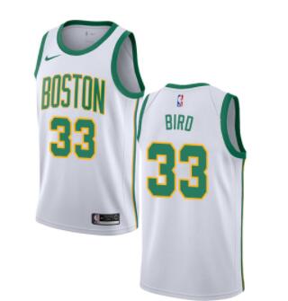 Celtics #33 Larry Bird White Basketball Swingman City Edition 2018-19 Jersey