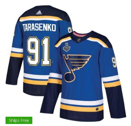 Men's St. Louis Blues Vladimir Tarasenko Fanatics Branded Blue Home 2019 Stanley Cup Final Bound Breakaway Player Jersey