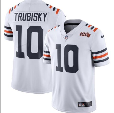 Men's Chicago Bears Mitchell Trubisky Nike White 2019 100th Season Alternate Classic Limited Jersey