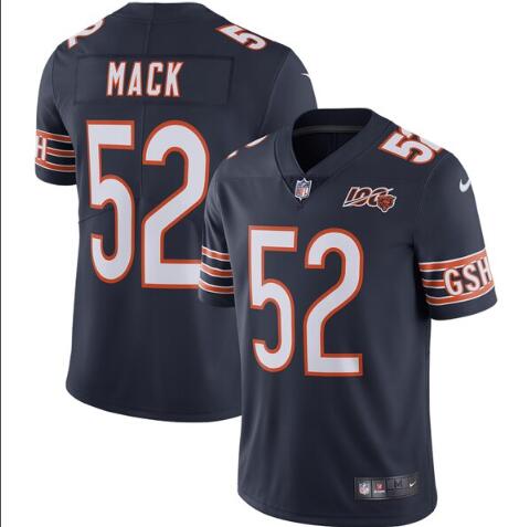 Men's Chicago Bears Khalil Mack Nike Navy NFL 100th Season Limited Jersey