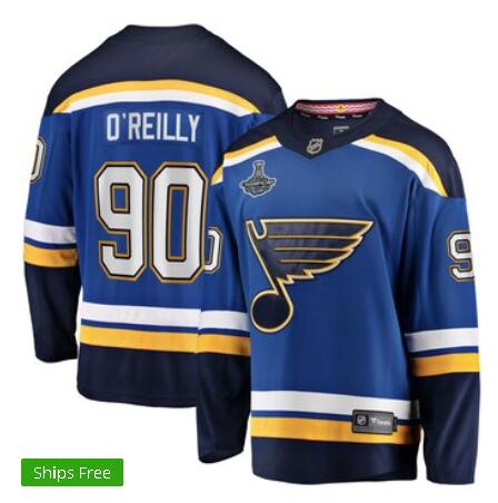 Men's St. Louis Blues Ryan O'Reilly Fanatics Branded Blue 2019 Stanley Cup Champions Home Breakaway Player Jersey