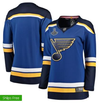 Women's St. Louis Blues Fanatics Branded Blue 2019 Stanley Cup Champions Home Breakaway Jersey