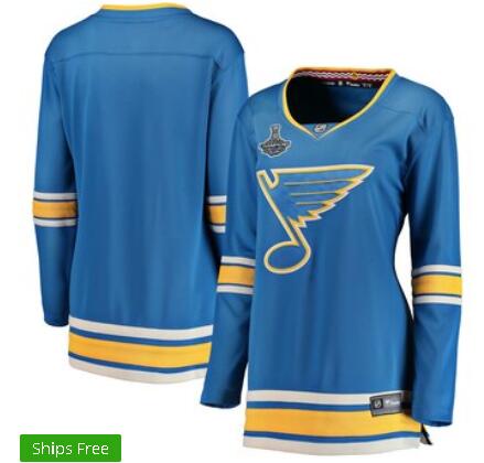 Women's St. Louis Blues Fanatics Branded Blue 2019 Stanley Cup Champions Alternate Breakaway Jersey