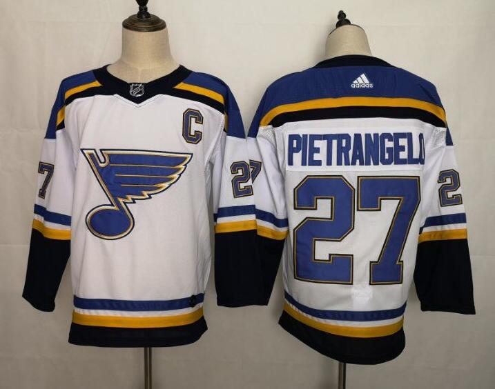 Men's St. Louis Blues Alex Pietrangelo 27#  2019 Stanley Cup Champions White Jersey