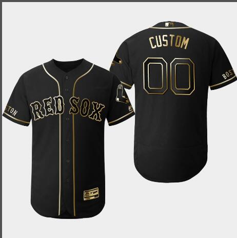 men's boston red sox custom black 2019 golden edition  jersey
