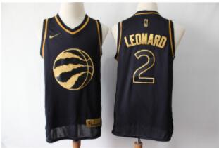 Raptors 2 Kawhi Leonard Black Gold Nike Swingman Jersey