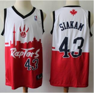Raptors #43 Pascal Siakam White Red Basketball Swingman City Edition Jersey
