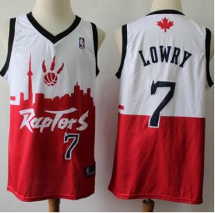 Raptors #7 Kyle Lowry White Red Basketball Swingman City Edition Jersey