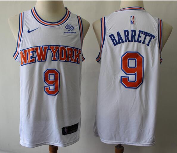 Knicks 9 R.J. Barrett White City Edition Nike Swingman Jersey