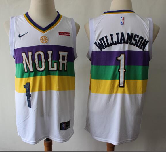 Pelicans 1 Zion Williamson White City Edition Nike Swingman Jersey