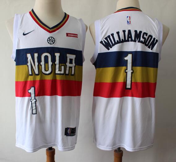 Pelicans 1 Zion Williamson White Earned Edition Nike Swingman Jersey