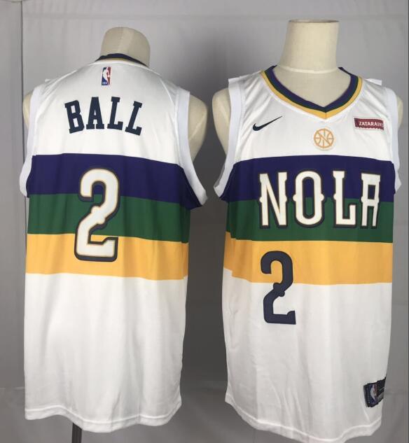 Men's Lonzo Ball White New Orleans Pelicans #2 City Edition Jersey