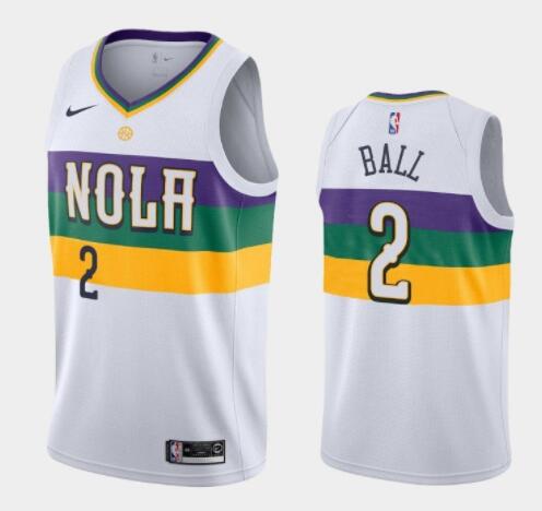 Men's Lonzo Ball White New Orleans Pelicans #2 City Edition Jersey