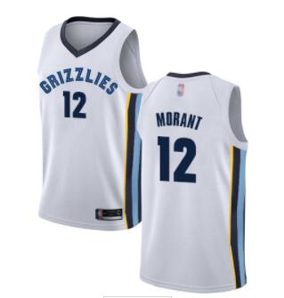 Grizzlies #12 Ja Morant White Basketball Swingman Association Edition Jersey