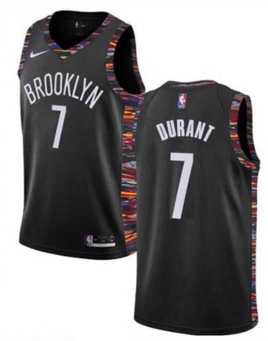 Men's Kevin Durant Brooklyn Nets #7 black jersey city edition