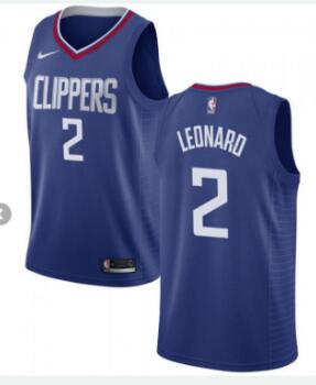 2019 Men's Los Angeles Clippers Kawhi Leonard Blue Jersey Stitched
