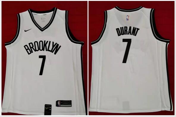 Brooklyn Nets #7 Kevin Durant White Jersey 2019-20 Icon Jersey Stitched