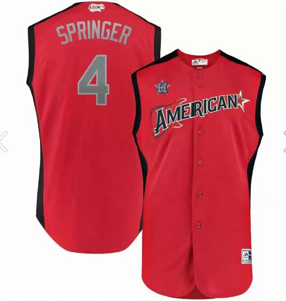 Men's American League George Springer Majestic Red 2019 MLB All-Star Game Workout Player Jersey