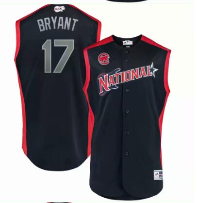 Men's National League Kris Bryant Majestic Navy 2019 MLB All-Star Game Workout Player Jersey