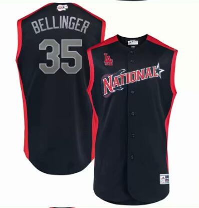 Men's National League Cody Bellinger Majestic Navy 2019 MLB All-Star Game Workout Player Jersey