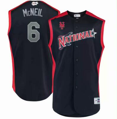 Men's Jeff McNeil National League Majestic Navy/Red 2019 MLB All-Star Game Workout Player Jersey
