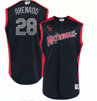 Men's National League Nolan Arenado Majestic Navy 2019 MLB All-Star Game Workout Player Jersey