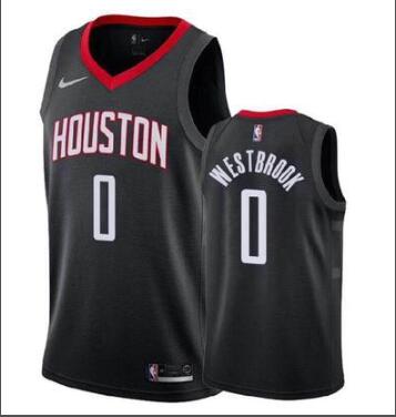 Nike Rockets #0 Russell Westbrook Jersey Black MEN