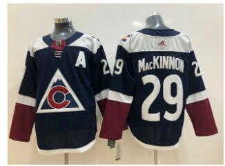 New AD Men's Colorado Avalanche #29 Nathan MacKinnon Hockey Dark Blue Jersey