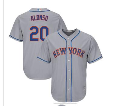 Mets #20 Pete Alonso Grey Cool Base Stitched Baseball Jersey for Men