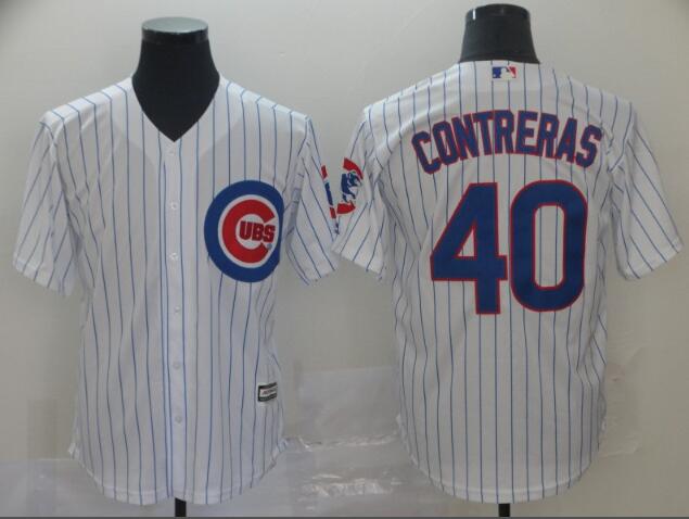 Men's Chicago Cubs Willson Contreras Majestic White Official Cool Base Player Jersey