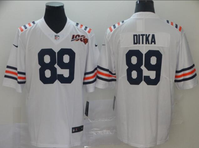 Bears #89 Mike Ditka White Alternate Men's Stitched Football Vapor Untouchable Limited 100th Season Jersey