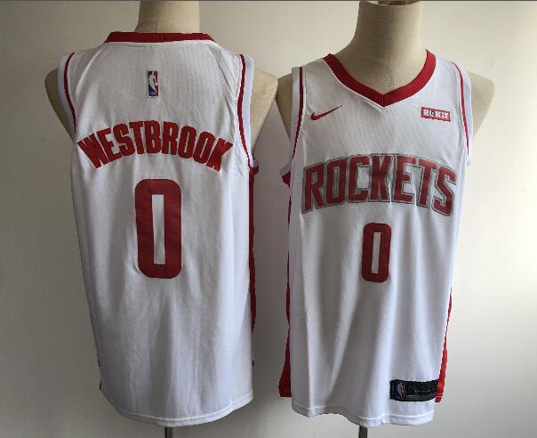Nike Rockets #0 Russell Westbrook Jersey white