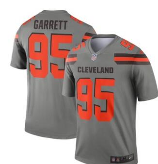 Men's Cleveland Browns Myles Garrett Nike Gray Inverted Legend Jersey