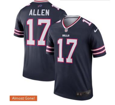 Men's Buffalo Bills Josh Allen Nike Navy Inverted Legend Jersey