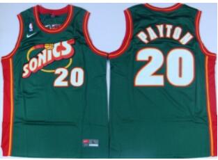 Seattle SuperSonics 20 Gary Payton green throwback NBA basketball Jerseys 2015