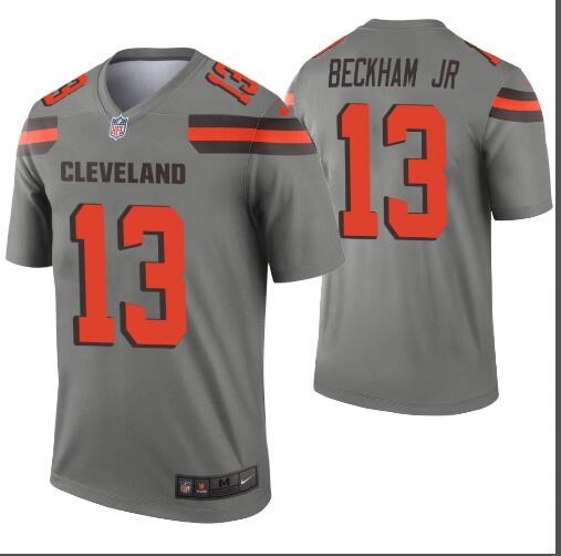 Men's Cleveland Browns 13 Odell Beckham  Nike Gray Inverted Legend Jersey