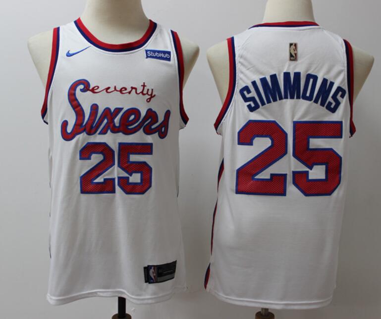 Men Nike Philadelphia 76ers 25 Ben Simmons  Throwback Jersey