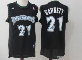 Minnesota Timberwolves #21 Kevin Garnett Black