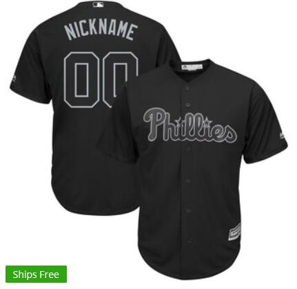 Men's Philadelphia Phillies Majestic Black 2019 Players' Weekend Pick-A-Player Replica Roster Jersey