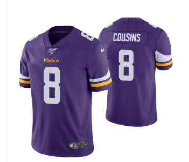 Nike Vikings 8 Kirk Cousins Purple 100th Season Vapor Untouchable Limited Jersey