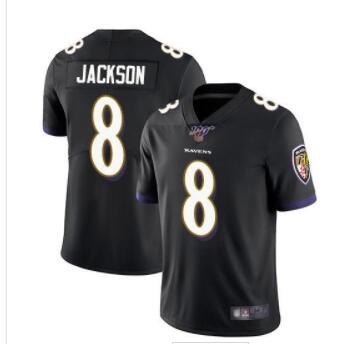 Nike Ravens 8 Lamar Jackson Black 100th Season Vapor Untouchable Limited Jersey