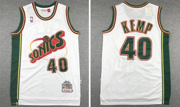 Seattle SuperSonics 40 Shawn Kemp throwback nba Jersey