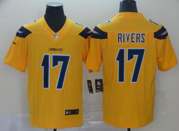 Nike Los Angeles Chargers 17 Philip Rivers Gold Inverted Legend Jersey