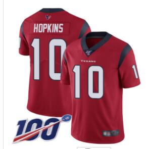 Texans #10 DeAndre Hopkins Red Alternate Men's Stitched Football 100th Season Vapor Limited Jersey