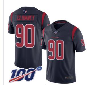 Texans #90 Jadeveon Clowney Navy Blue Men's Stitched Football Limited Rush 100th Season Jersey